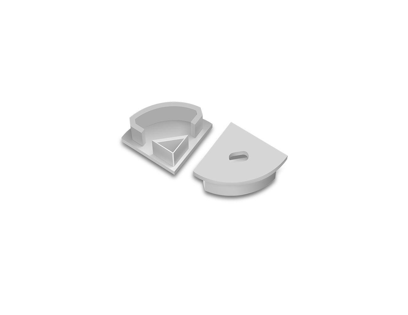 Aluminum Channel ROUND CORNER-S Accessories - GLQ 1616 End Caps (pair)