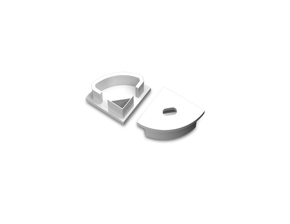Aluminum Channel ROUND CORNER-S Accessories - GLQ 1616 End Caps (pair)