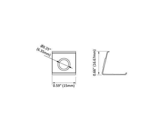 Aluminum Channel ROUND CORNER-S Accessories - GLQ 1616 Mounting Clip (pc)