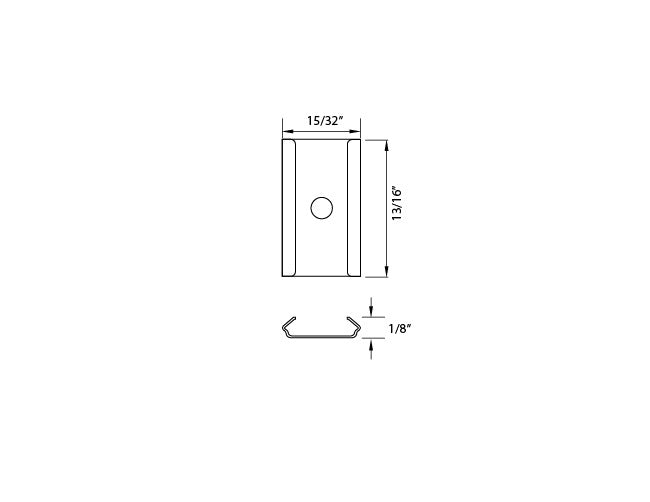 Aluminum Channel Accessories - GLQ1711-GLQ1619 Mounting Clip - Silver (pc)