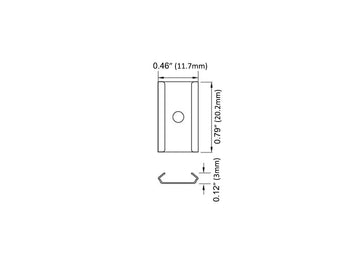 Aluminum Channel Accessories - GLQ1711-GLQ1619 Mounting Clip - Silver (pc) - 0