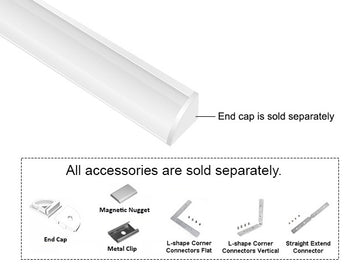 GL LED Round Corner S SL GLQ-1619 White Aluminum Channel with Milky Diffuser delivers smooth, diffused lighting through a clean curved design. Engineered for efficient heat management and long-lasting quality, it’s ideal for refined LED strip light arrangements.