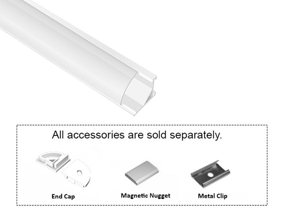 GL LED Round Corner S SL GLQ-1619 White Aluminum Channel with Milky Diffuser delivers smooth, diffused lighting through a clean curved design. Engineered for efficient heat management and long-lasting quality, it’s ideal for refined LED strip light arrangements.