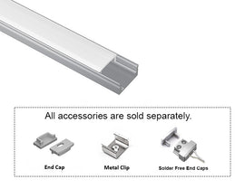 SLIM FLAT - GLQ 1709 Silver Aluminum Channel + Milky Diffuser -94" - 0