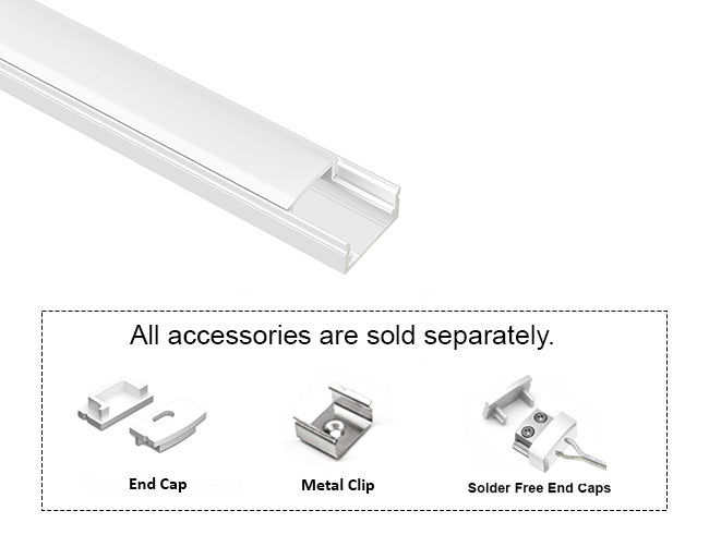SLIM FLAT - GLQ 1709 White Aluminum Channel + Milky Diffuser - 94"