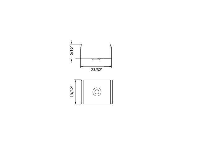 Aluminum Channel SLIM FLAT Accessories - GLQ 1709 Mounting Clip (pc)