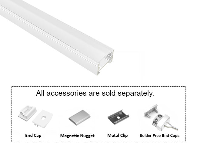 SLIM FLAT-SL - GLQ 1711 White Aluminum Channel + Milky Diffuser - 94"