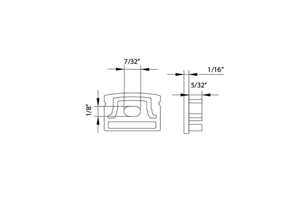 Aluminum Channel SLIM FLAT-SL Accessories - GLQ 1711 End Caps (pair)