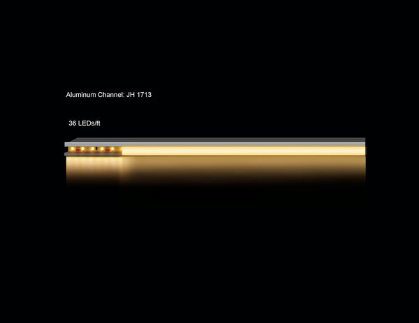 BOARD EDGE - JH 1713 Black Aluminum Channel + Milky Diffuser - 24"/94" - 6