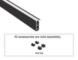 BOARD EDGE - JH 1713 Black Aluminum Channel + Milky Diffuser - 24" - 0