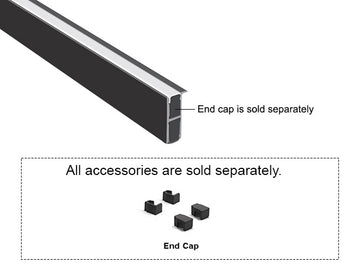BOARD EDGE - JH 1713 Black Aluminum Channel + Milky Diffuser - 24" - 0