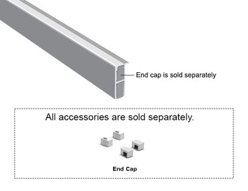 BOARD EDGE - JH 1713 Silver Aluminum Channel + Milky Diffuser - 24" - 0