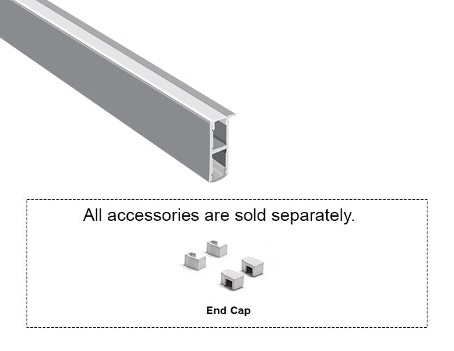 BOARD EDGE - JH 1713 Silver Aluminum Channel + Milky Diffuser - 24"