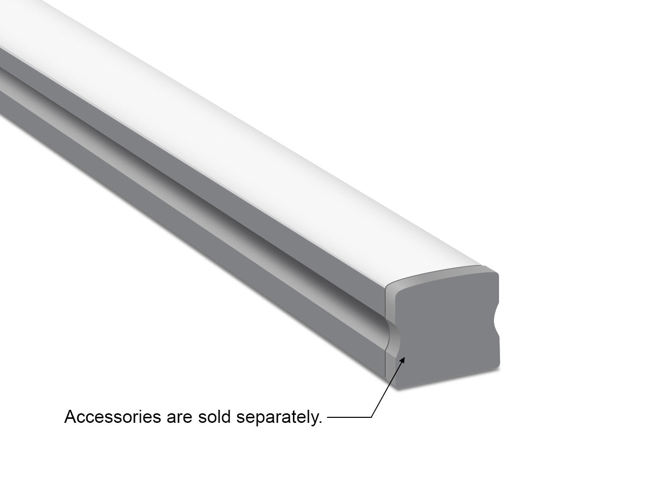 SLIM SQUARE - YD 1202 Silver Aluminum Channel + Milky Diffuser - 94"
