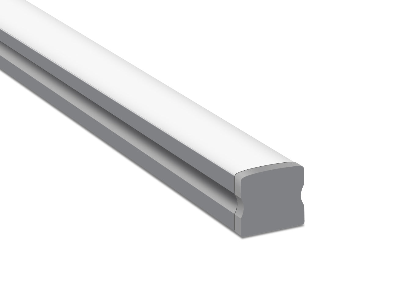 SLIM SQUARE - YD 1202 Silver Aluminum Channel + Milky Diffuser - 94"