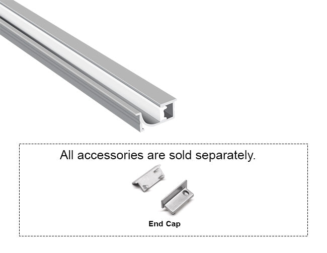 WASH RECESS - JH 1722 Silver Aluminum Channel + Milky Diffuser - 24"