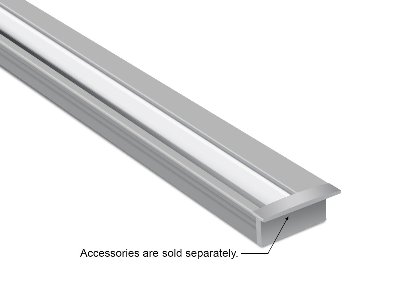 WASH RECESS - JH 1722 Silver Aluminum Channel + Milky Diffuser - 24"
