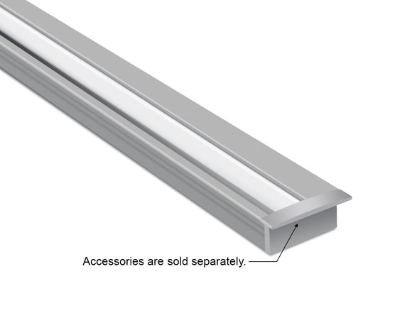 WASH RECESS - JH 1722 Silver Aluminum Channel + Milky Diffuser - 24"