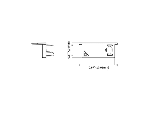 Aluminum Channel WASH RECESS Accessories - JH 1722 End Caps (pair)