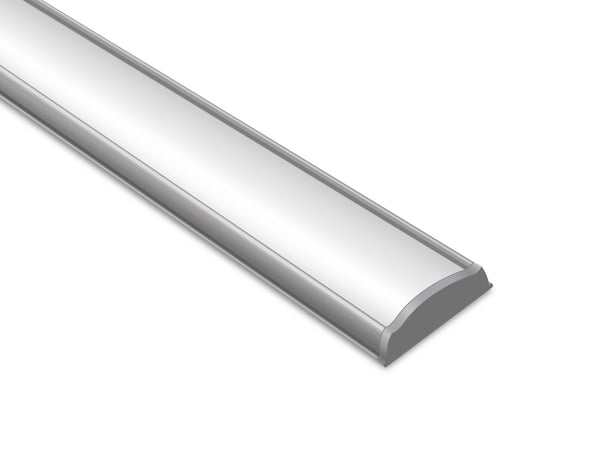 FLEX FLAT - YD 1806 Silver Aluminum Channel + Milky Diffuser -94" - 2