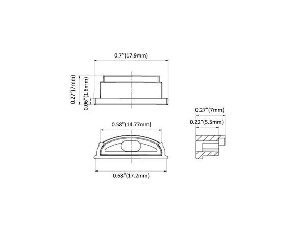 Aluminum Channel FLEX FLAT Accessories - YD 1806 End Caps (pair)