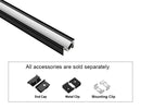 ANGLE RECESS - GLQ 1811 Black Aluminum Channel + Milky Diffuser - 94"-2