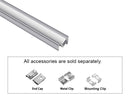 ANGLE RECESS - GLQ 1811 Silver Aluminum Channel + Milky Diffuser - 94"-2