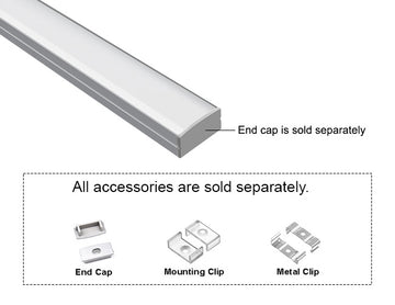 GL LED Wide Flat YD-2002 Aluminum Channel with Milky Diffuser ensures soft, even light distribution across wider LED setups. Designed for exceptional heat dissipation and structural strength, it’s perfect for professional LED strip lighting installations.