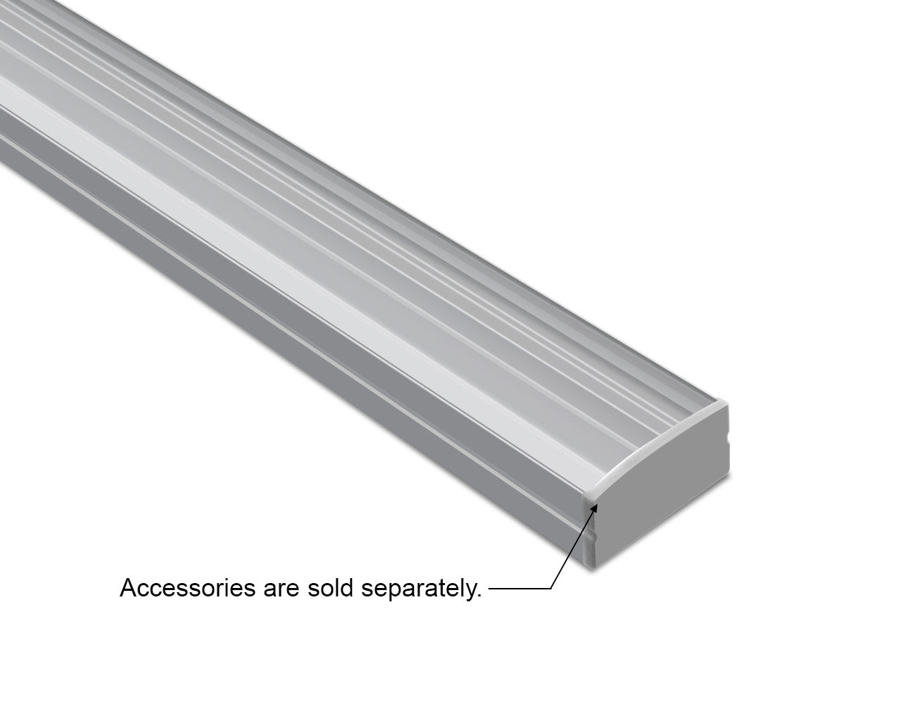 WIDE FLAT - YD 2002 Silver Aluminum Channel + Clear Diffuser - 94"
