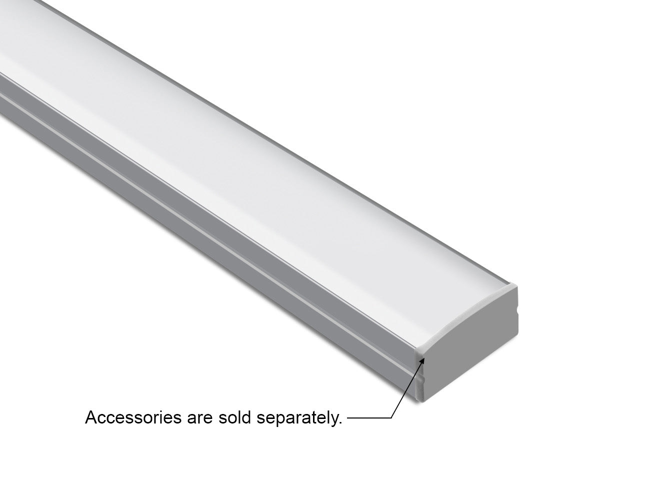 WIDE FLAT - YD 2002 Silver Aluminum Channel + Milky Diffuser - 94"