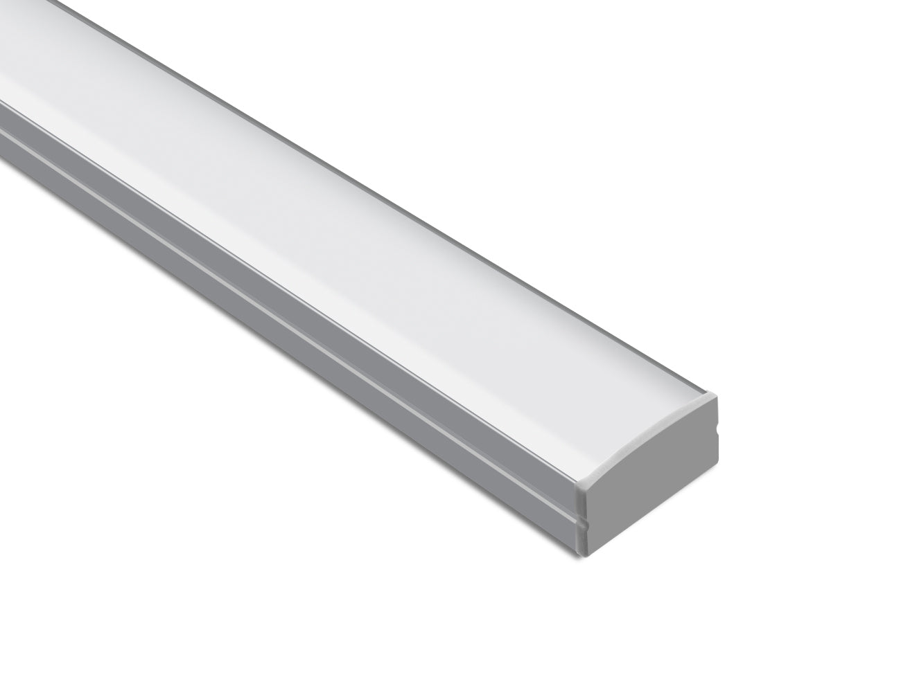 WIDE FLAT - YD 2002 Silver Aluminum Channel + Milky Diffuser - 94"