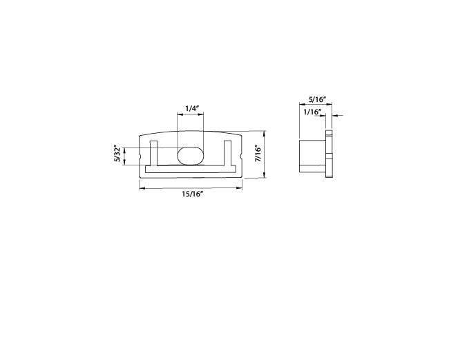 Aluminum Channel WIDE FLAT Accessories - YD 2002 End Caps (pair)