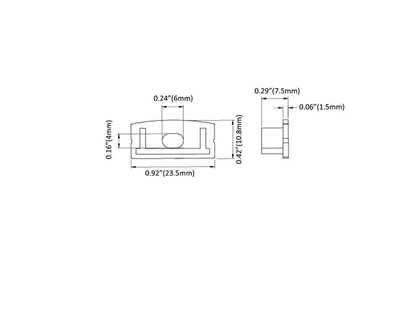 Aluminum Channel WIDE FLAT Accessories - YD 2002 End Caps (pair)