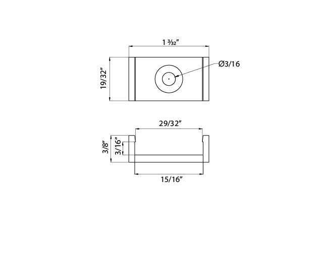 Aluminum Channel WIDE FLAT Accessories - YD 2002 Mounting Clip (pc)