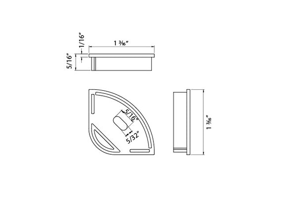 Aluminum Channel ROUND CORNER-L Accessories - YD 2004 End Caps (pair)