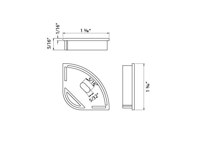 Aluminum Channel ROUND CORNER-L Accessories - YD 2004 End Caps (pair)