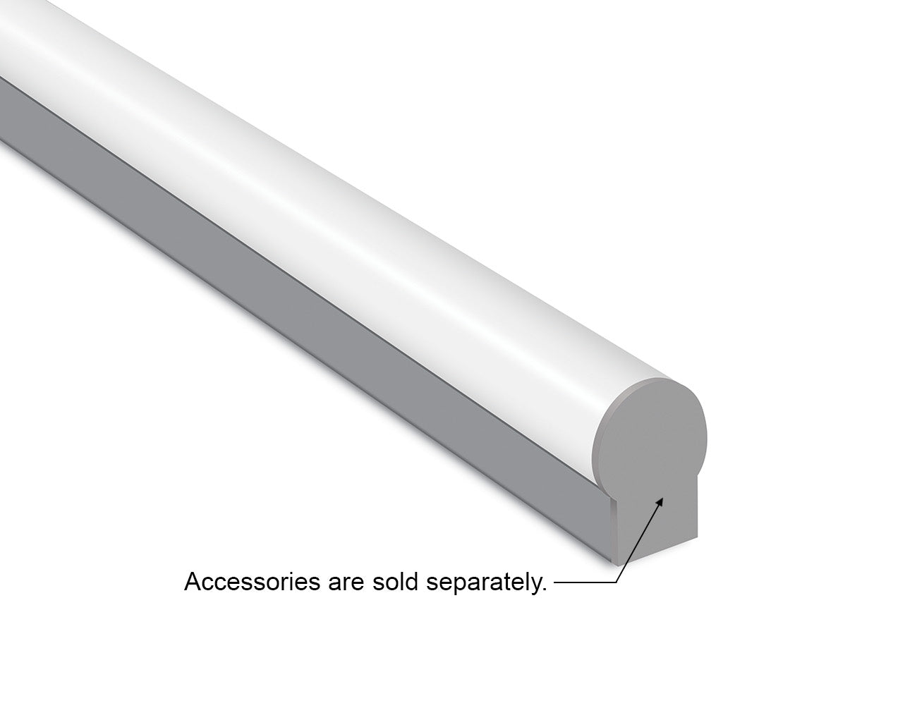 ROUND SURFACE - A 2033 Silver Aluminum Channel + Milky Diffuser - 94“