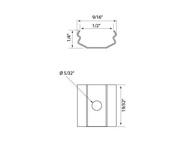 Aluminum Channel ROUND SURFACE Accessories - A 2033 Metal Clips (pc)