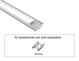 GL LED Slim Shallow Recess GLQ-2309 Silver Aluminum Channel with Milky Diffuser provides smooth, even light distribution in a recessed profile. Crafted from high-quality anodized aluminum for efficient heat dissipation and durability, it’s ideal for modern LED strip lighting installations.