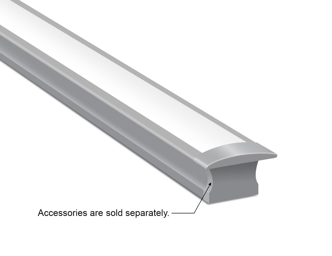 SLIM RECESS - YD 1201 Silver Aluminum Channel + Milky Diffuser - 94"