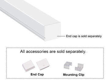 Waterproof SQUA A 2319 Silver Aluminum Channel with Milky Diffuser features a fully enclosed, moisture-resistant design ideal for bathrooms. Its robust anodized aluminum body ensures durability and even, diffused illumination in demanding environments.