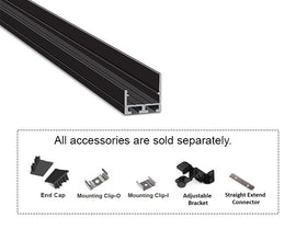 LED Wall Washer Strip Light - Black Aluminum Channel ES 2321 - 48" - 0