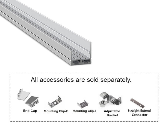 LED Wall Washer Strip Light - Silver Aluminum Channel ES 2321 - 94"
