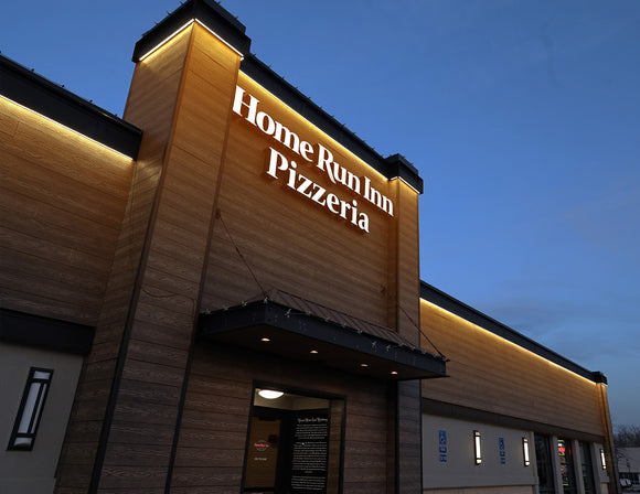 2321 wall washer LED lights are used for outdoor restaurant illumination.