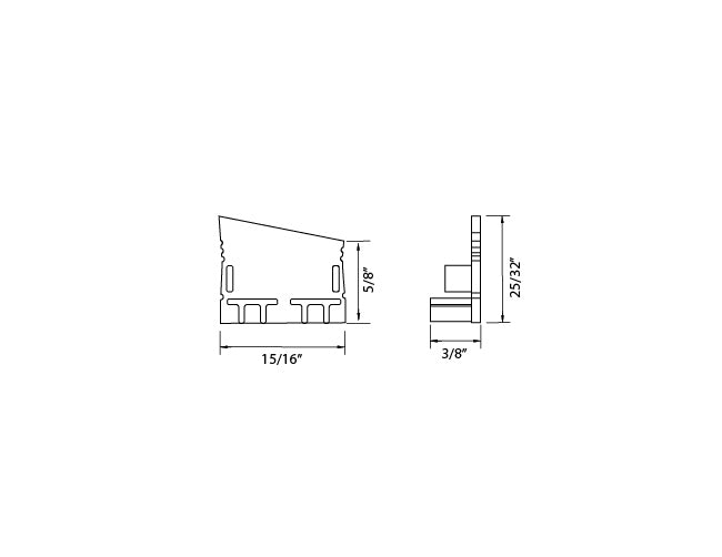 LED Wall Washer Strip Light Accessories - Aluminum Channel ES 2321 End Cap
