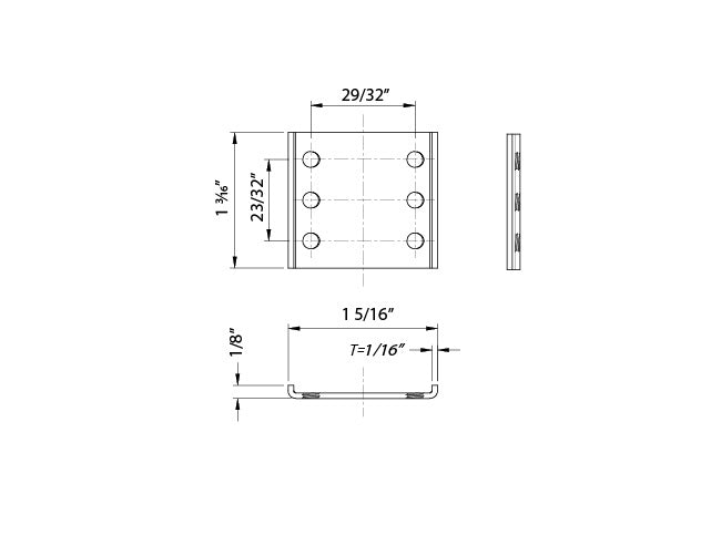 Aluminum Channel BENDABLE35 Accessories - GLY 2425 Splicing Bracket - Silver (pc)