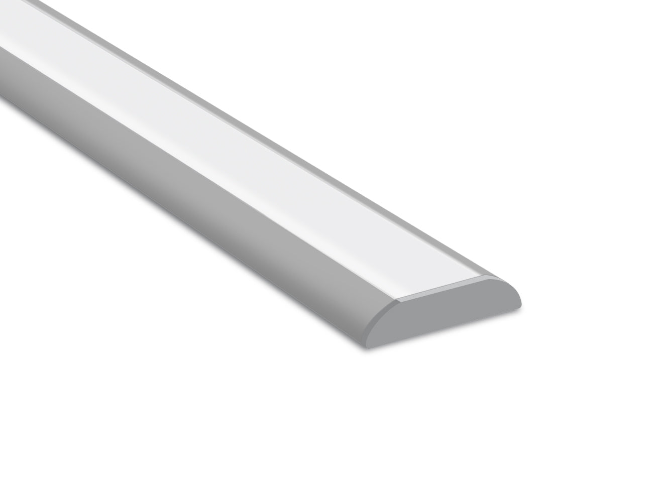 THIN FLAT - YD 2601 Silver Aluminum Channel + Milky Diffuser - 24"/94"/118"