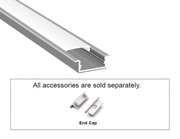 GL LED Skinny Shallow Recess ES-3011 Aluminum Channel with Milky Diffuser offers uniform light coverage in an ultra-thin recess format. Fabricated from anodized aluminum for strong thermal performance and a durable, sleek finish.