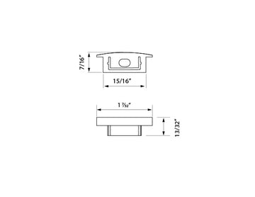 Aluminum Channel SKINNY SHALLOW RECESS Accessories - ES 3011 End Caps (pair) - 0
