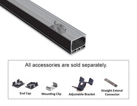 3021 LINEAR - ES 3021 Black Aluminum Channel + Clear Diffuser - 94" - 0